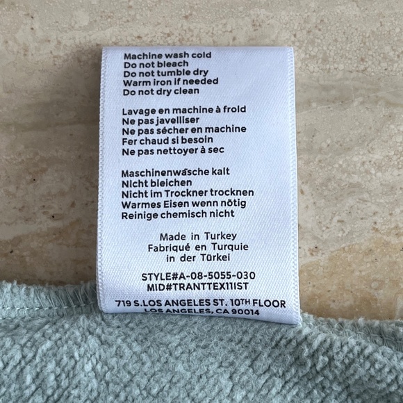 Anine Bing Jaci University London Sweatshirt - Washed Faded Seafoam Medium - Picture 9 of 12